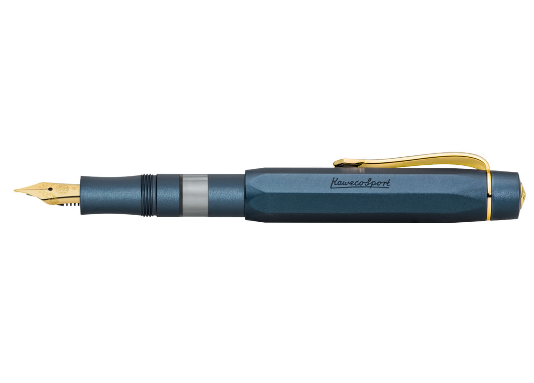 Kaweco Piston Al Sport NAVY fountain pen (with bottled ink)